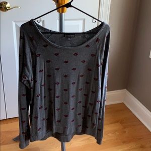 PJ Salvage relaxed lips sweatshirt in size M